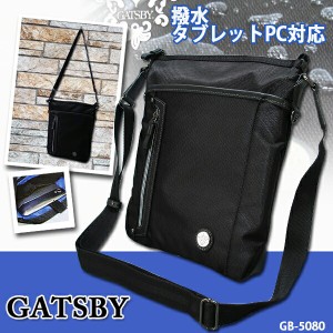  【GATSBY】縦型　撥水　タブレットPC対応　ショルダーバッグ 【GB-5080】多機能　上品　メンズ　男女兼用　ビジネス　旅行　撥水加工　