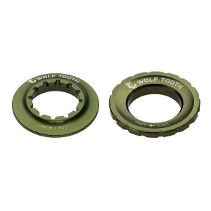 Wolf Tooth ウルフトゥース Centerlock Rotor Lockring Olive センターロック ローター ロックリング オリーブ 内側 外側 自転車 ゆうパ