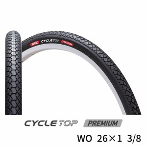 IRC タイヤ CYCLE TOP PREMIUM サイクル トップ プレミアム 88型 WO 26×1 3/8 ブラック 自転車 送料無料 一部地域は除く