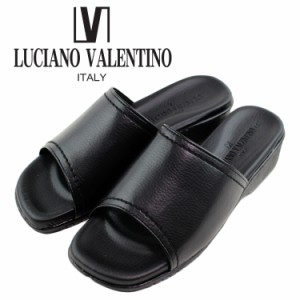 即納【送料無料】日本製 LUCIANO VALENTINO ITALY ルチアーノ バレンチノ　コンフォートサンダル レディース 歩きやすい 黒 厚底サンダル