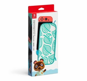 【新品】【NSHD】Nintendo Switchキャリングケース あつまれ　どうぶつの森エディション　〜たぬきアロハ柄〜（画面保護シート付き）[在