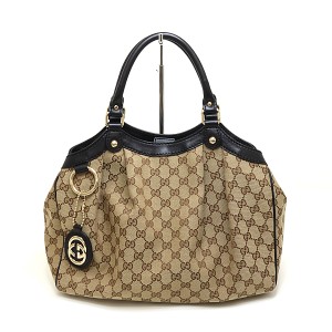 GUCCI グッチ スーキー GGキャンバス トートバッグ 211944 チャーム付き ハンドバッグ ベージュ 【中古】Sランク