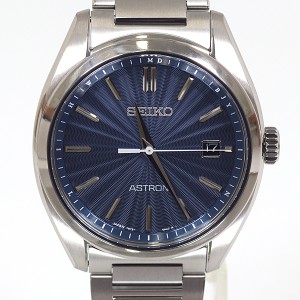 SEIKO セイコー メンズ腕時計 アストロン SBXY031 ソーラー電波 ブルー文字盤 チタン【中古】