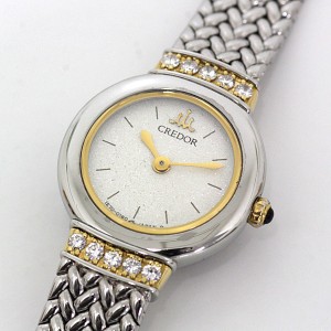 セイコー SEIKO レディース腕時計 クレドール ラグダイヤ GKTE010 1E70-0100 クォーツ ホワイト文字盤【中古】　