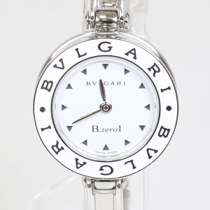 ブルガリ BVLGARI レディース腕時計 B.zero1 ビーゼロワン ウォッチ BZ22S ホワイト文字盤 クォーツ バングル SS 仕上げ済