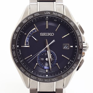 SEIKO セイコー メンズ腕時計 ブライツ SAGA235 黒文字盤 チタン  デュアルタイム ソーラー電波時計 【中古】