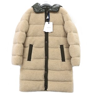 モンクレール MONCLER シャラミオン ロングダウンジャケット ボア H20931C000338909H ベージュ カーキ レディース 【中古】Sランク