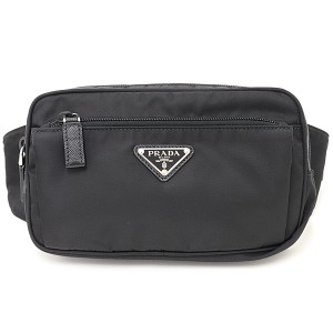 プラダ PRADA Re-Nylon xサフィアーノレザー ベルトバッグ ウエストバッグ ボディバッグ ナイロン 2VL977 ブラック【中古】Sランク