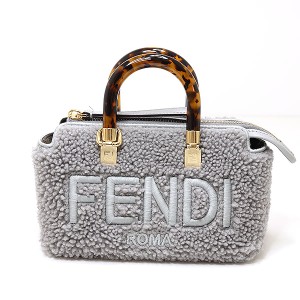 フェンディ FENDI バイ ザ ウェイ ミニ ショルダーバッグ グレー  8BS067 シープファー 2WAY 未使用品