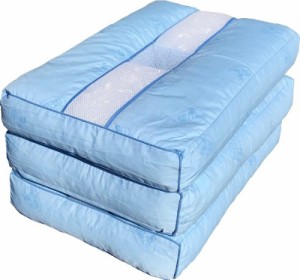 お買い得な ３個セット マチ付 やわらかめ ソフト パイプ枕 約 ３５×５０ ｃｍ ブルー 高さ調整 頸椎安定型 洗える ストレートネック 枕