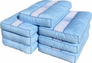 お買い得な ７個セット マチ付 やわらかめ ソフト パイプ枕 約 ３５×５０ ｃｍ ブルー 高さ調整 頸椎安定型 洗える ストレートネック 枕