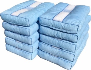 お買い得な １０個セット マチ付 かため ハード パイプ枕 約 ３５×５０ ｃｍ ブルー 高さ調整 頸椎安定型 洗える ストレートネック 枕 