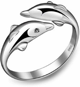幸運のイルカリング イルカ指輪 イルカリング フリーサイズ リング 指輪 運気アップ パワーストーン