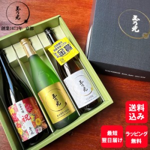 父の日 御祝 内祝 ギフト 玉乃光 日本酒 純米大吟醸・純米吟醸 華やぐ3種 飲み比べ セット 720ml×3本 送料無料 TG-3B-au ラッピング無料