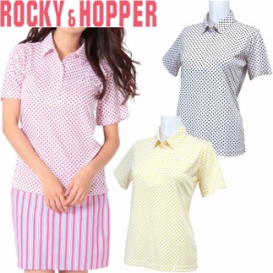 【メール便発送可】 ROCKY&HOPPER　ロッキー＆ホッパー　RH-1746SL　レディース 半袖台衿シャツ　水玉/ドット柄 　　