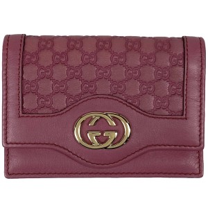 日本未発売】 GUCCI マイクロシマ レザー GG柄 二つ折り財布 薄型