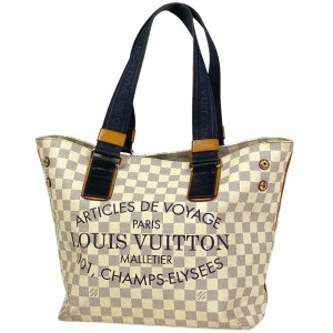 ルイ・ヴィトン Louis Vuitton プランソレイユ カバ PM ショルダーバッグ トートバッグ ダミエアズール ホワイト N41179 レディース 中古