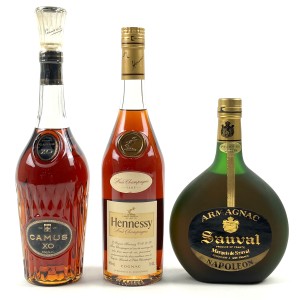 3本 CAMUS Hennessy Sauval コニャック アルマニャック ブランデー セット 古酒