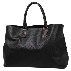 ボッテガヴェネタ BOTTEGAVENETA マルコポーロ トートバッグ ハンドバッグ トートバッグ PVC ブラック レディース 中古