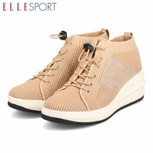 エル スポーツ ELLESPORT レディース 靴 ニットブーツ 厚底ブーツ ESP12713A BEIGE 軽量 厚底マドラス madras ELLESP12713ABEG