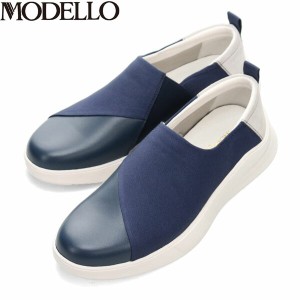 モデロ MODELLO メンズ 紳士靴 カジュアルシューズ スリッポン DM3312 NAVY カバロス加工 マドラス madras MODDM3312NAV