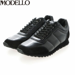 モデロ MODELLO メンズ 紳士靴 レザースニーカー DM5503 BLACK キルト加工 マドラス madras MODDM5503BLA