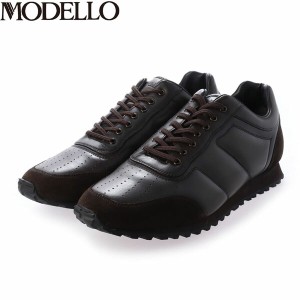 モデロ MODELLO メンズ 紳士靴 レザースニーカー DM5503 D-BROWN キルト加工 マドラス madras MODDM5503DBR