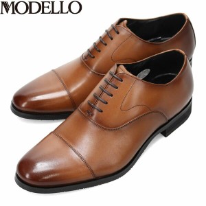 モデロ MODELLO メンズ 紳士靴 ビジネスシューズ DM7401 L-BROWN フォーマル ストレートチップ 抗菌 防臭 マドラス madras MODDM7401LBR