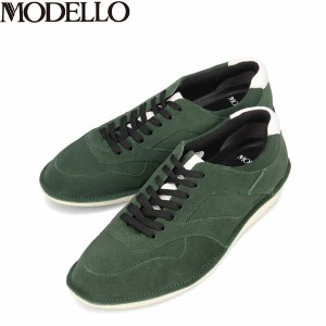 モデロ MODELLO メンズ 紳士靴 レザースニーカー DMA301 GREEN-VELOURS 抗ウイルス 抗菌加工 衝撃吸収 マドラス madras MODDMA301GREV