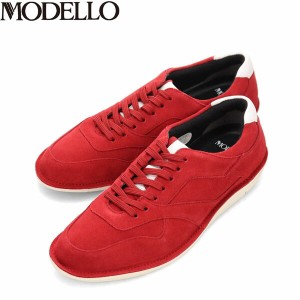 モデロ MODELLO メンズ 紳士靴 レザースニーカー DMA301 RED-VELOURS 抗ウイルス 抗菌加工 衝撃吸収 マドラス madras MODDMA301REDV