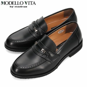 モデロヴィータ MODELLO VITA メンズ 紳士靴 ビットローファー スリッポン ビジネスシューズ SPVT5572 BLACK 4E マドラス madras MOVSPVT