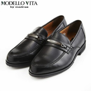 モデロヴィータ MODELLO VITA メンズ 紳士靴 ビットローファー スリッポン ビジネスシューズ SPVT5650 BLACK 防滑 マドラス madras MOVSP