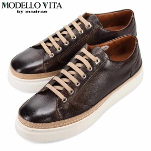 モデロヴィータ MODELLO VITA メンズ 紳士靴 レザースニーカー VT8810 D-BROWN 厚底 マドラス madras MOVVT8810DBR