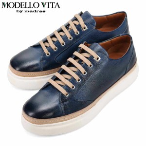 モデロヴィータ MODELLO VITA メンズ 紳士靴 レザースニーカー VT8810 NAVY 厚底 マドラス madras MOVVT8810NAV