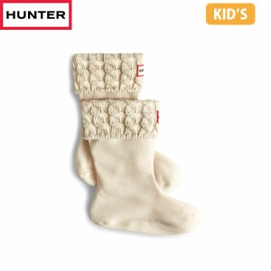 国内正規品 ハンター HUNTER ブーツソックス キッズ KAS3420AAB HWT Kids Recycled 6 Stitch Cable Cuff Boot Socks HURKAS3420AABHWT