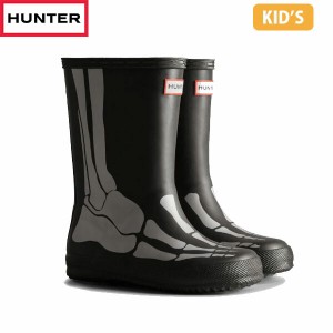 国内正規品 ハンター HUNTER キッズ レインブーツ 長靴 雨 雪 KFT5099RMA BLK ブラック 黒 キッズ ファースト クラシック メタリックスケ