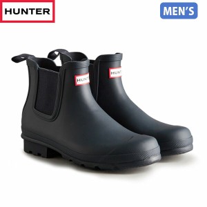 国内正規品 ハンター HUNTER レインブーツ 長靴 メンズ ネイビー 防水 雨 梅雨 通勤 MFS9116RMA NVY メンズ オリジナル チェルシー ブー