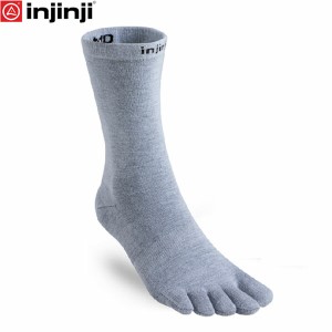 injinji インジンジ ライナークルー グレー（GY）  5本指ソックス 靴下 アウトドア クールマックス 極薄 060270 INJ060270GY