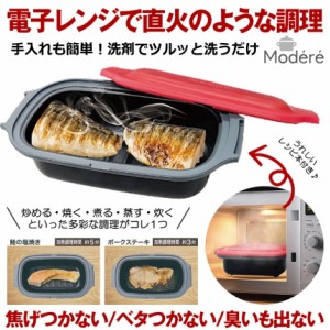 電子レンジ 調理器 焼き魚 魚焼き器 レンジグリルパン 丸型 調理器 レシピブック付き プロ レンジで焼き魚 レンジ専用 調理 調理器 焼き