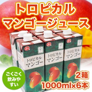 ジューシー トロピカル マンゴージュース 1000ml×6本 2箱 12本 送料無料 紙パック フルーツジュース プレゼント ギフト 贈答 熊本県果実