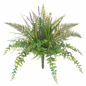 【観葉植物 造花】屋外対応 ラベンダー／リーフアソートブッシュ 45cm 【フェイクグリーン 人工観葉植物 光触媒 CT触媒 インテリア】[G-L