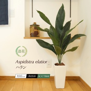 人工観葉植物 フェイクグリーン 観葉植物 造花 光触媒 大型 ハラン 100cm 鉢植 インテリア おしゃれ フェイク グリーン CT触媒 消臭 抗菌