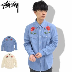 ステューシー STUSSY シャツ 長袖 メンズ Poppy Denim ( stussy shirt デニム カジュアルシャツ トップス メンズ・男性用 111952 USAモデ