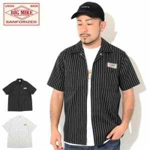 ビッグマイク BIG MIKE シャツ 半袖 メンズ ワッペン ストライプ ボックス ワーク ( BIG MIKE Wappen Stripe Box Work S/S Shirt ワーク