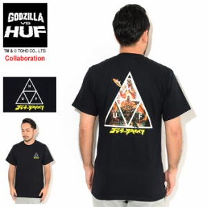 ハフ HUF Tシャツ 半袖 メンズ ゴジラ トリプル トライアングル コラボ ( HUF×GODZILLA Triple Triangle S/S Tee GODZILLA VS HUF デス