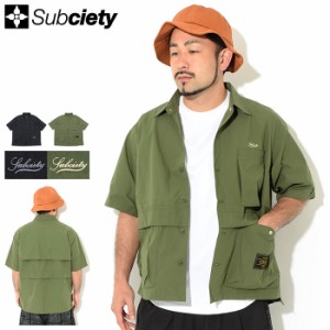 サブサエティ Subciety シャツ 半袖 メンズ ミリタリー オーバー ( subciety サブサエティー Military Over S/S Shirt ビッグシルエット 