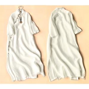 大人上品チャイナドレスアオザイシフォンスタンドカラーａラインロングシンプル無地レディース七分袖カジュアルスタイル ワンピースの通販はau Pay マーケット パッケージワークショップ 商品ロットナンバー