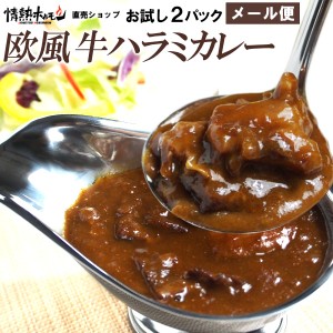 送料無料 メール便 欧風牛ハラミカレー 200g×2パック レトルトカレー 牛ハラミカレー カレー レトルト（ネコポスでの配送）情熱ホルモン