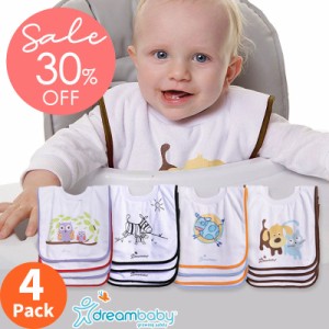dreambaby ドリームベビー プルオーバー タオル ビブ 4枚セット ( ビブセット 動物 新生児 お食事エプロン 子供用 幼児 スタイ 離乳食