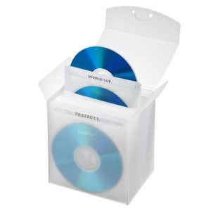 エスコ(ESCO) CD/DVD/BD用 不織布ｹｰｽ(収納ﾎﾞｯｸｽ付/ｸﾘｱ) EA762EE-109